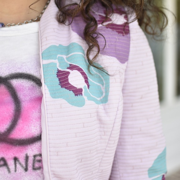 Vintage Blush Floral Quilted Blazer | Size XS - S - Picture 8 of 8